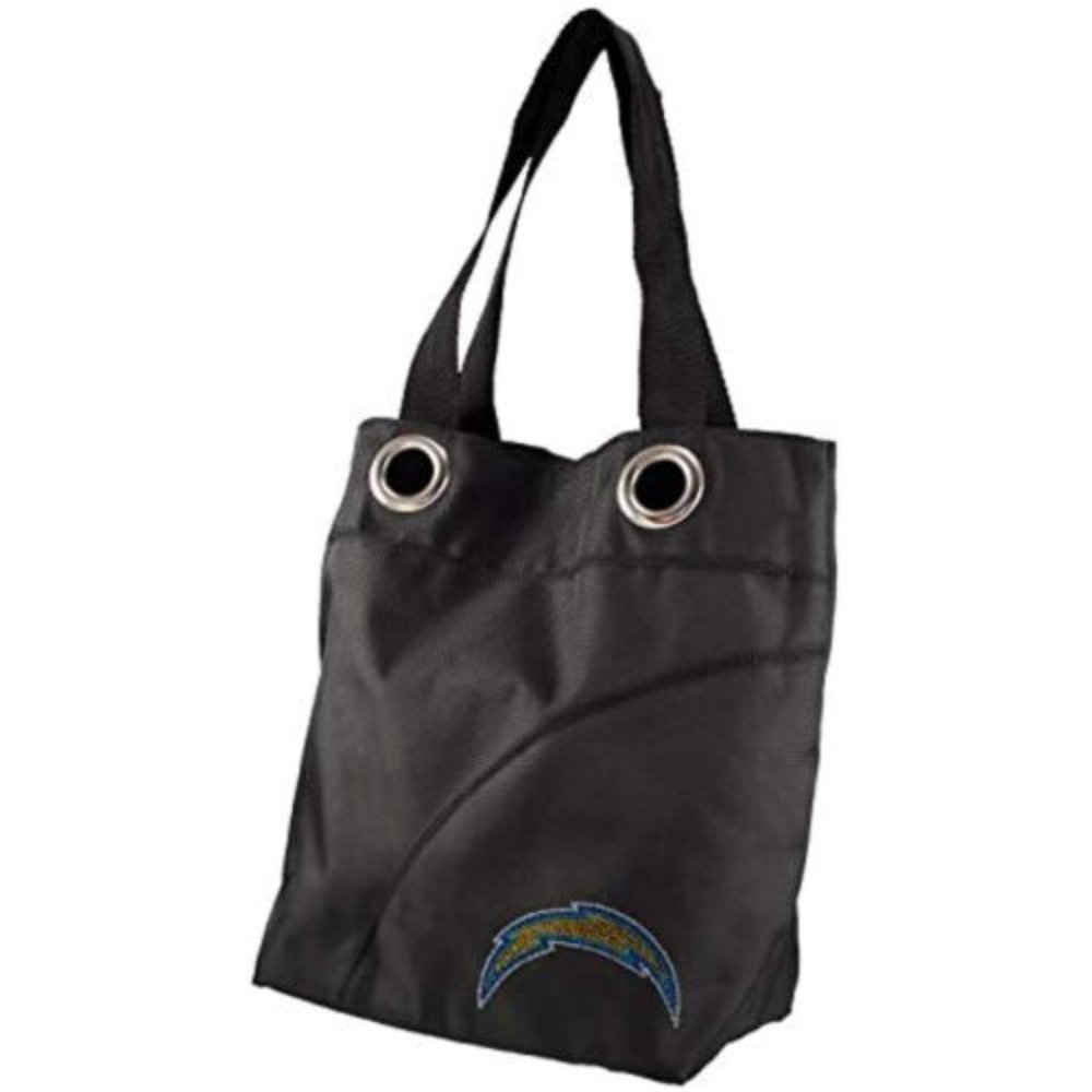 Littlearth Women's NFL San Diego Chargers Sport Noir Sheen Tote, One Size, black